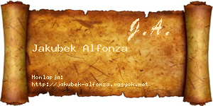Jakubek Alfonza névjegykártya